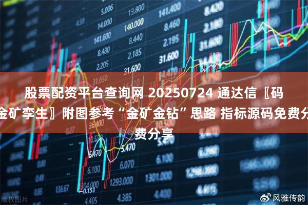 股票配资平台查询网 20250724 通达信〖码力金矿孪生〗附图参考“金矿金钻”思路 指标源码免费分享